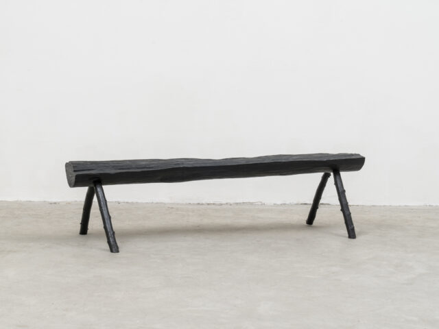 “Legs” elm and ash bench for Fuocovoodoo