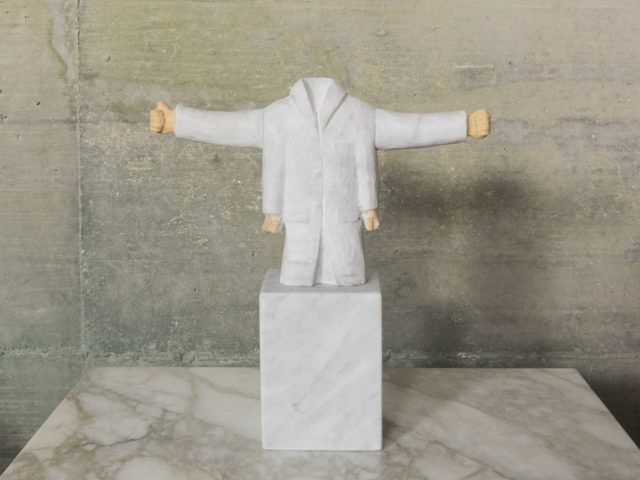 “A coat of arms” unique marble sculpture