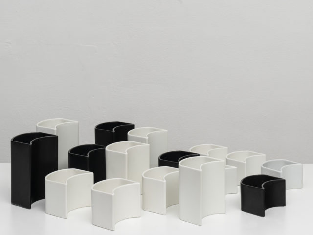 Set of 16 “Vasi curvi” for Ceramiche Pozzi