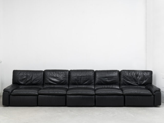 Leather 5-seater modular sofa