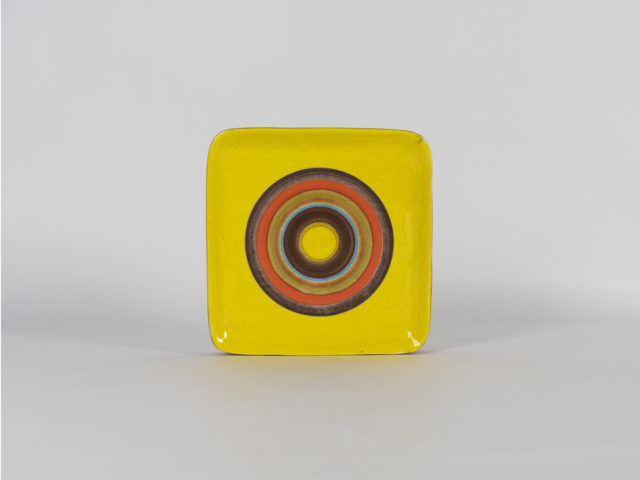 Large striped ceramic centerpiece or wall plate