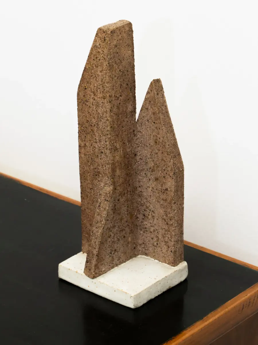 detail of bruno gambone ceramic sculpture in 1+1 showroom for biennale arte 2026, venezia