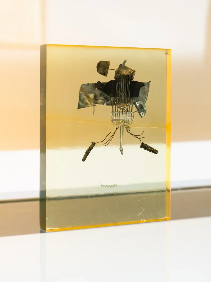 detail of bruno munari sculpture at 1+1 gallery’s temporary showroom in venice, 2026