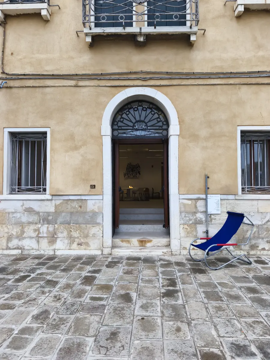 fratelli giudici lido chair in an outdoor setting in our temporary showroom in venice 