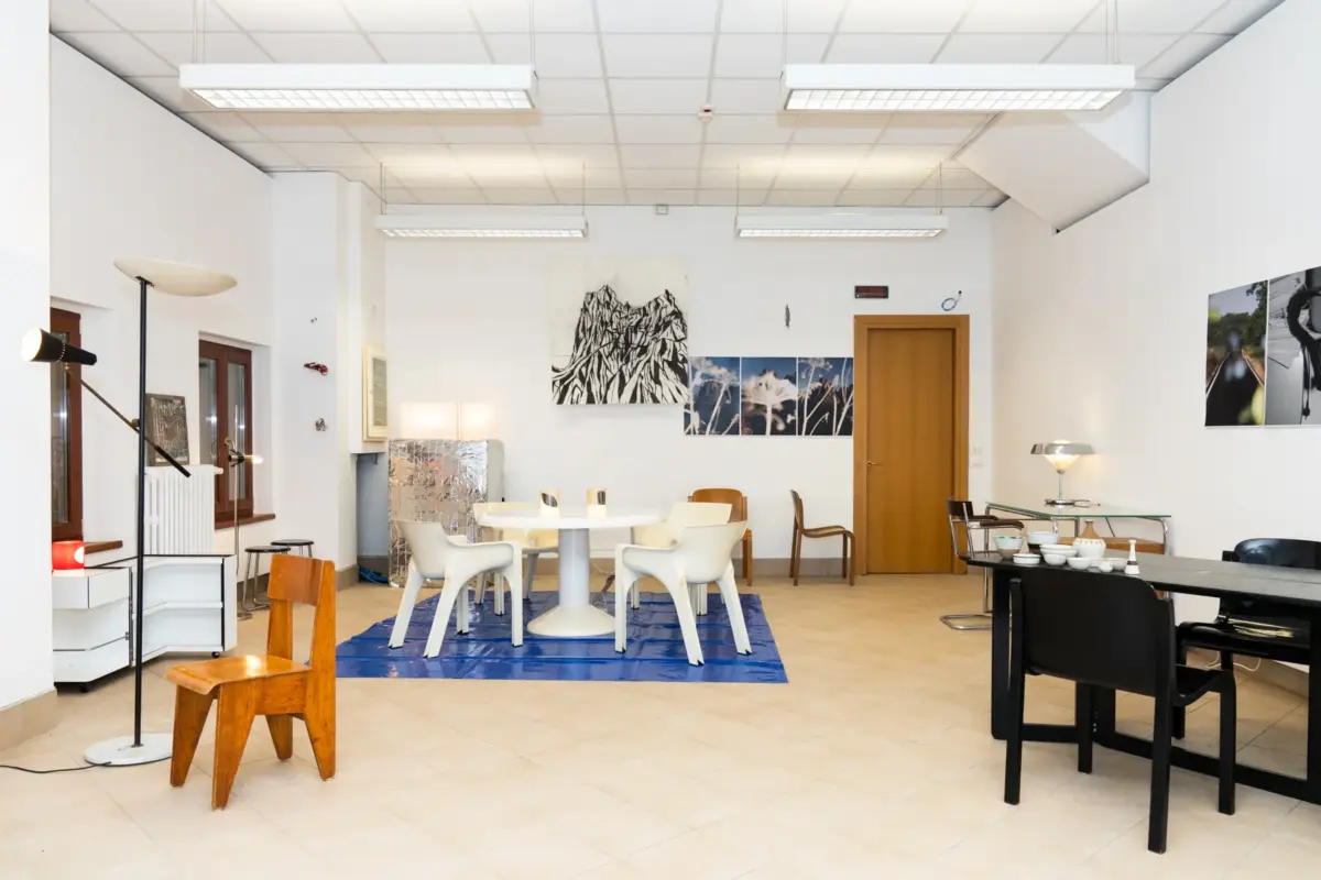 front view of 1+1 gallery temporary showroom for art biennale, 2026