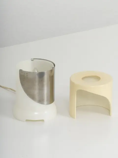 joe colombo kd24 kartell 1964 — detail of three part rotating system, disassembled 