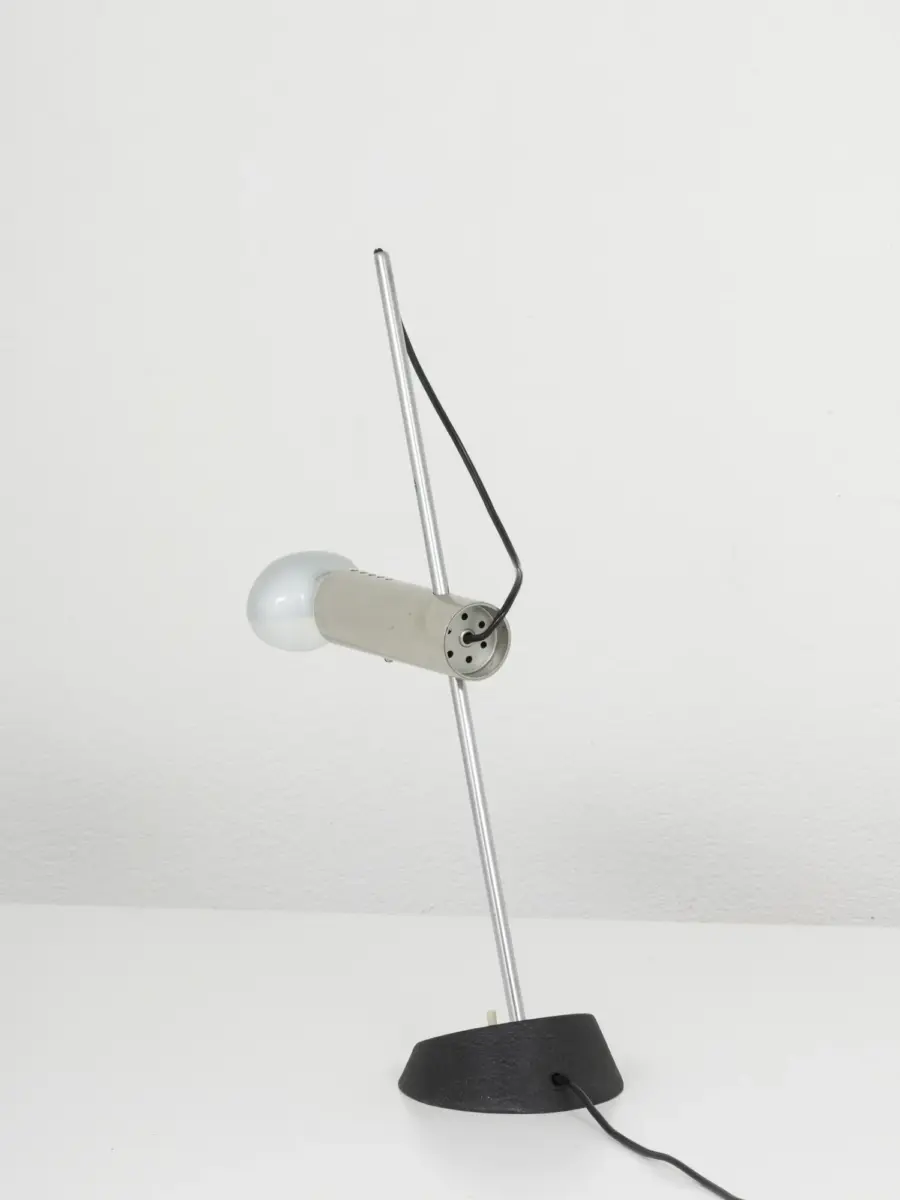 sarfatti 566 arteluce 1960s table lamp, free sliding socket, cornalux bulb, original edition 