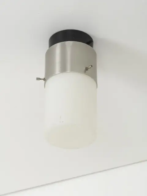 stilnovo model 1245 flush mount, three quarter view showing thumbscrews and opal triplex glass 