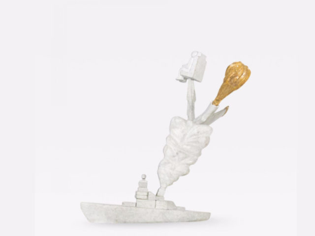 “Sunflowers” unique marble sculpture