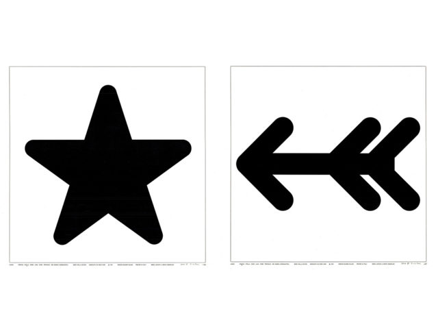 “Simboli sinsemantici” set of 2 signed silkscreen prints for Danese