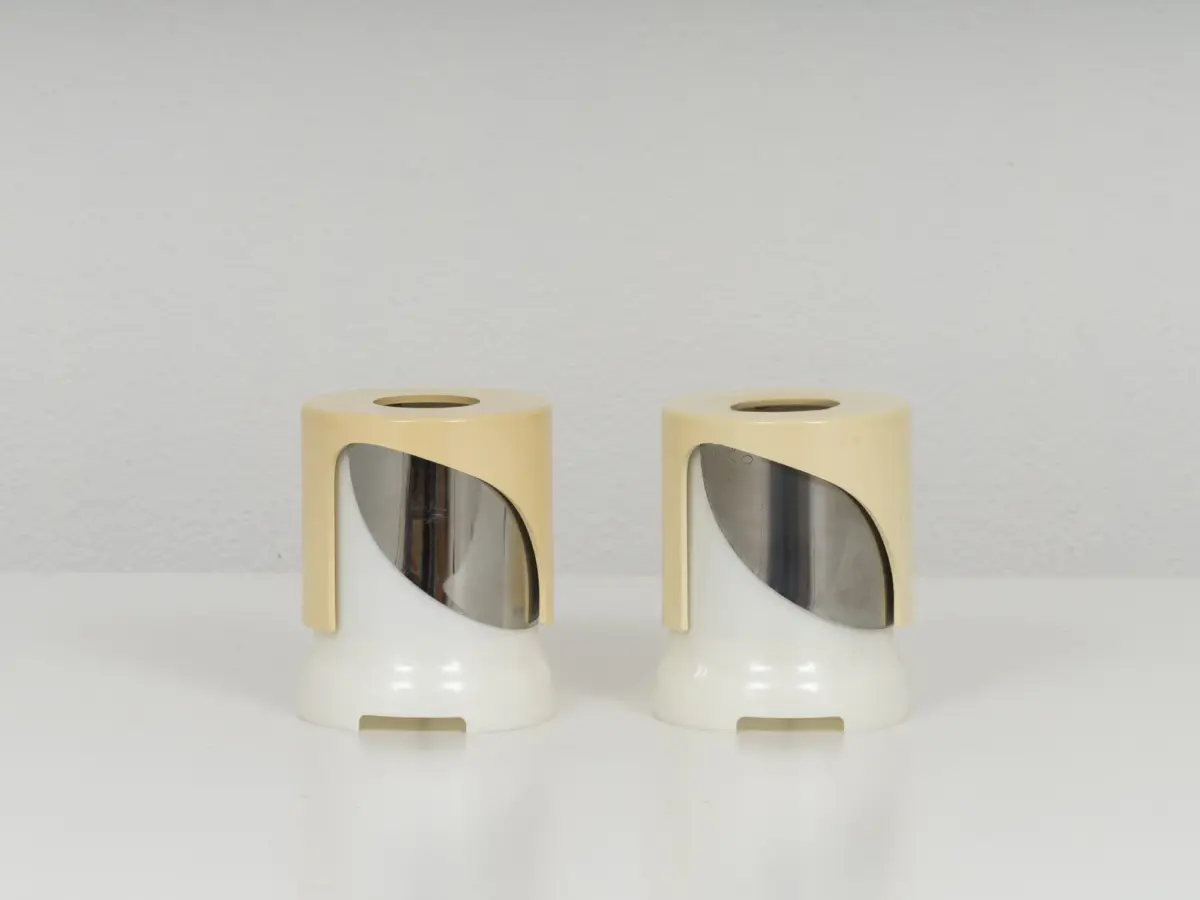 vintage joe colombo table lamps kd24 for kartell, italy 1964, discontinued model, pair 